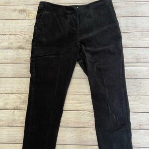 J Jill Pants Womens Size 12P Black Velvet Straight Leg Pull On Pants